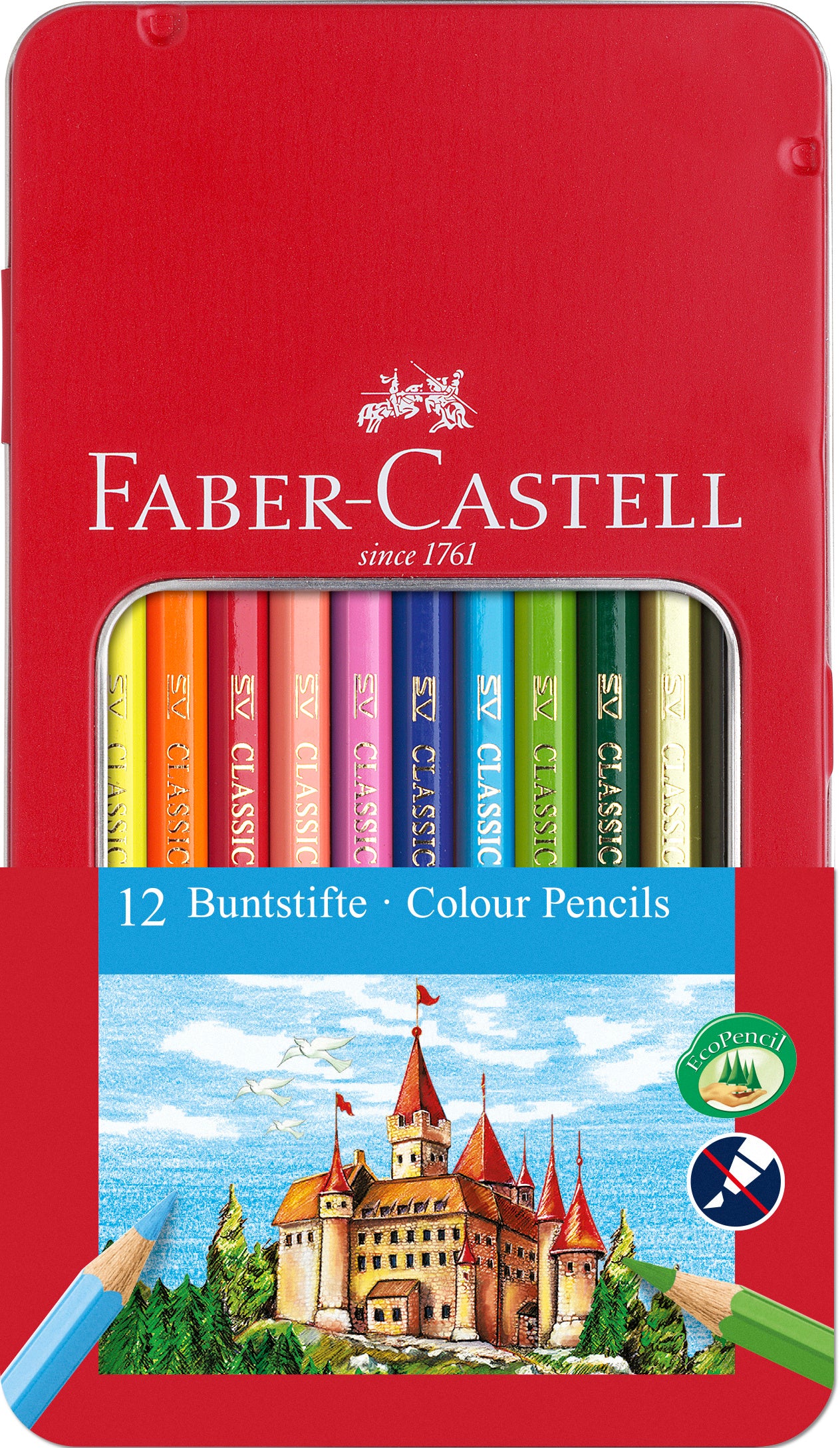 CREIOANE COLORATE 12 CULORI CUTIE METAL-2 FABER-CASTELL CREIOANE COLORATE 12 CULORI CUTIE METAL-2 FABER-CASTELL